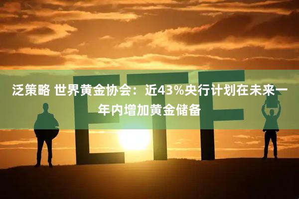 泛策略 世界黄金协会：近43%央行计划在未来一年内增加黄金储备
