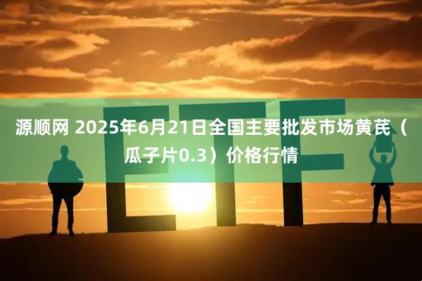 源顺网 2025年6月21日全国主要批发市场黄芪（瓜子片0.3）价格行情