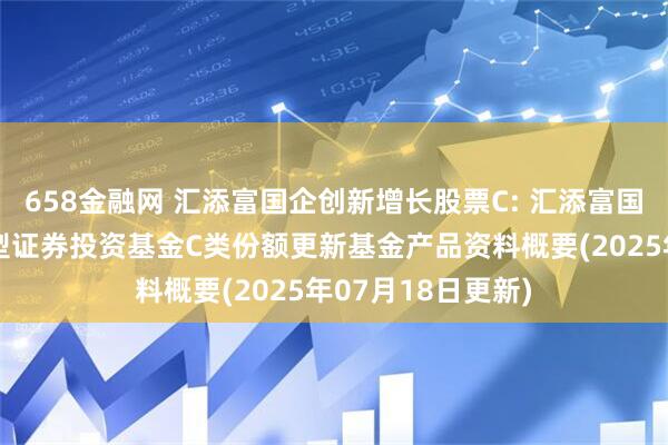 658金融网 汇添富国企创新增长股票C: 汇添富国企创新增长股票型证券投资基金C类份额更新基金产品资料概要(2025年07月18日更新)